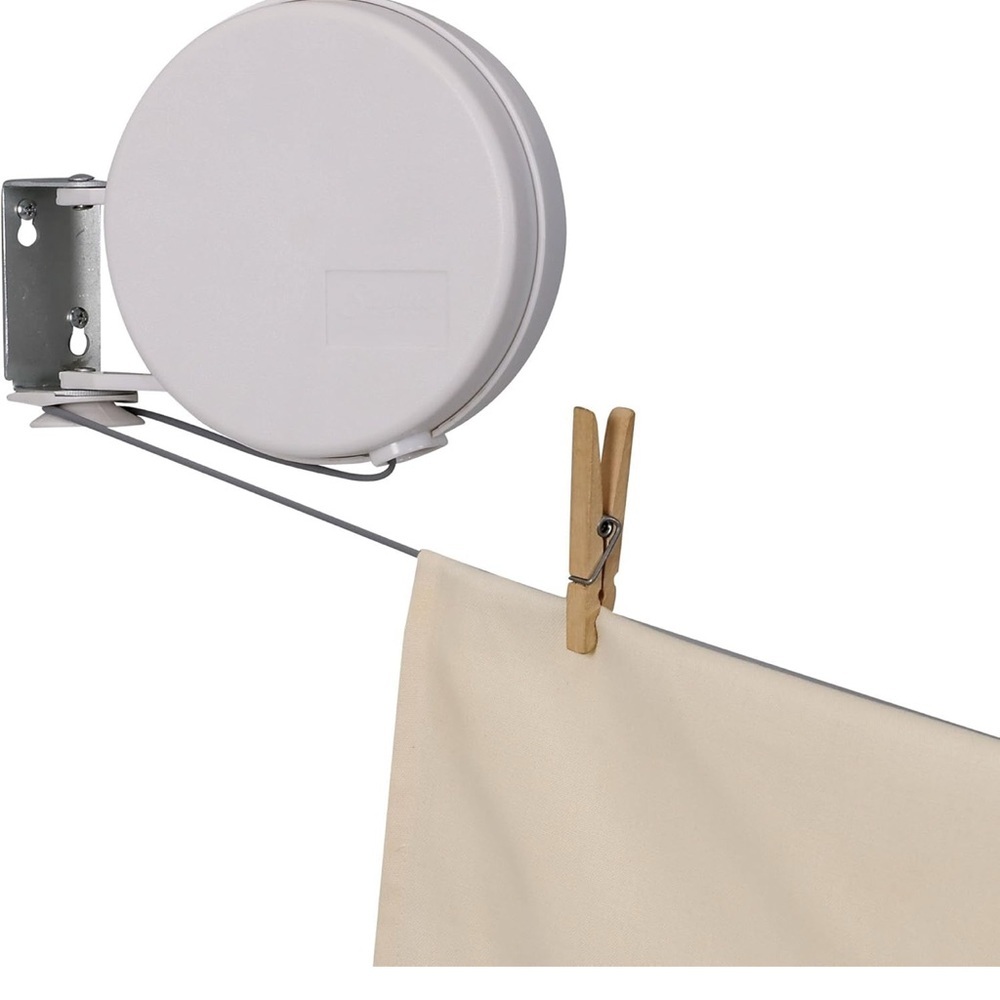 Household Essentials 6.5 L White Plastic Retractable Clothesline